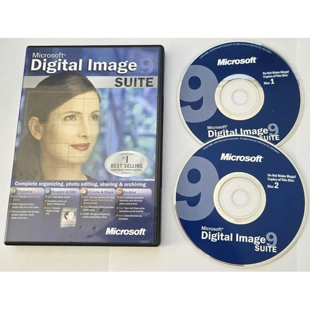 Microsoft Digital Image 9 Suite Photo Editing Organizing Software PC CD-ROM
